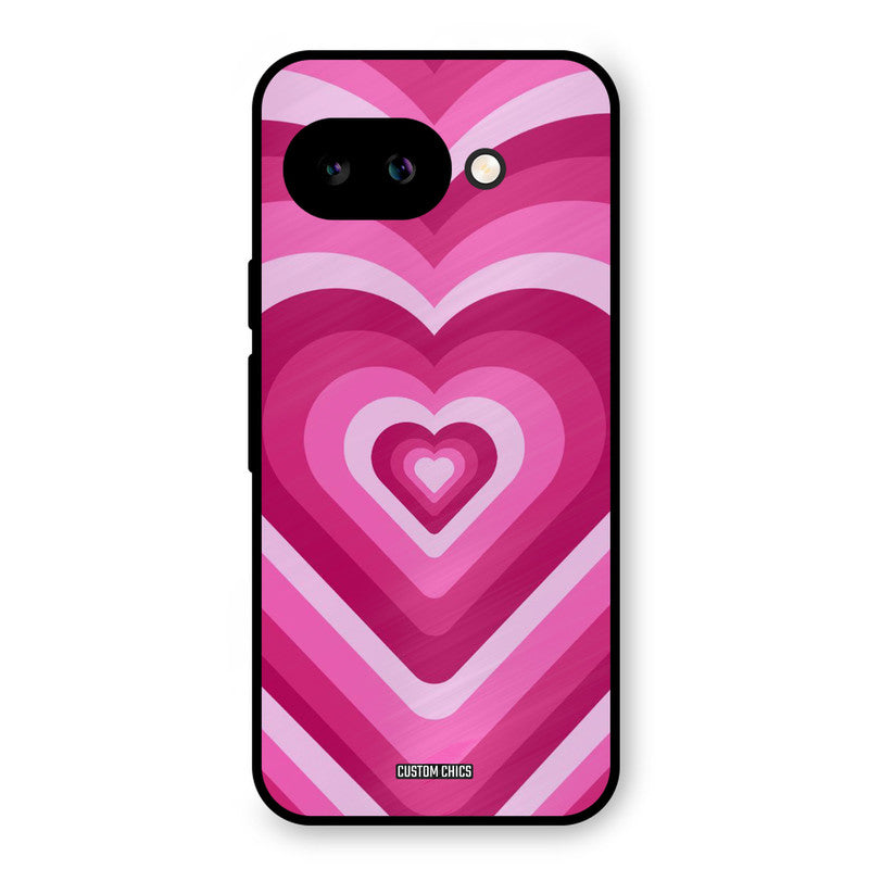 Red Pink Heart Google Pixel 9A Mobile Back Cover - Aesthetic PrintShield Case