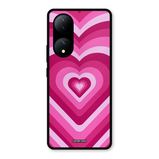 Red Pink Heart Vivo Y100 Mobile Back Cover - Aesthetic PrintShield Case