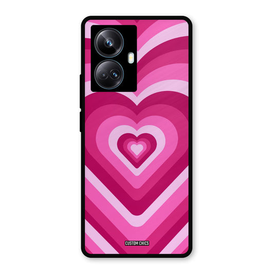 Red Pink Heart Realme 10 Pro Plus Mobile Back Cover - Aesthetic PrintShield Case