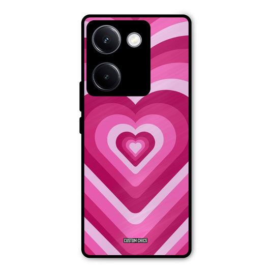 Red Pink Heart Vivo Y300 Plus Mobile Back Cover - Aesthetic PrintShield Case