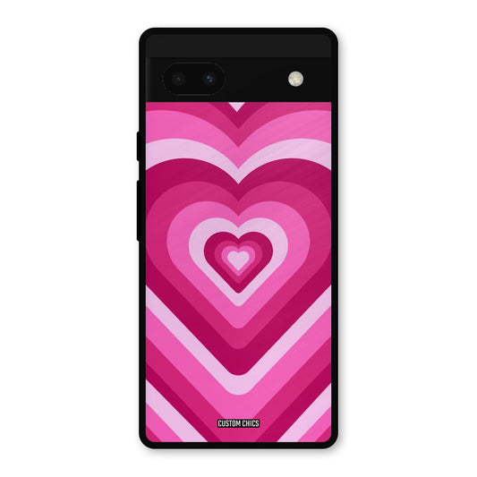 Red Pink Heart Google Pixel 6a Mobile Back Cover - Aesthetic PrintShield Case