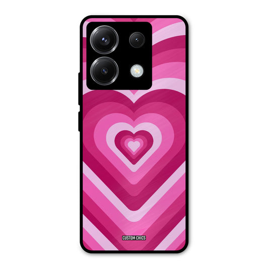 Red Pink Heart Poco X6 Mobile Back Cover - Aesthetic PrintShield Case
