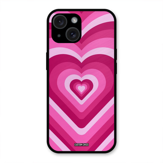 Red Pink Heart iPhone 15 Mobile Back Cover - Aesthetic PrintShield Case