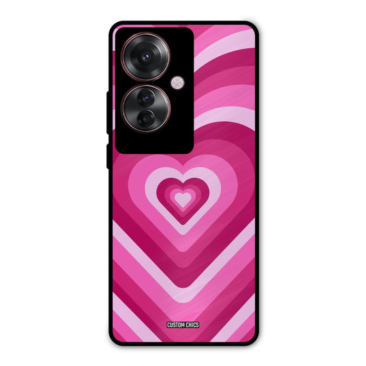 Red Pink Heart Oppo F25 Pro Mobile Back Cover - Aesthetic PrintShield Case