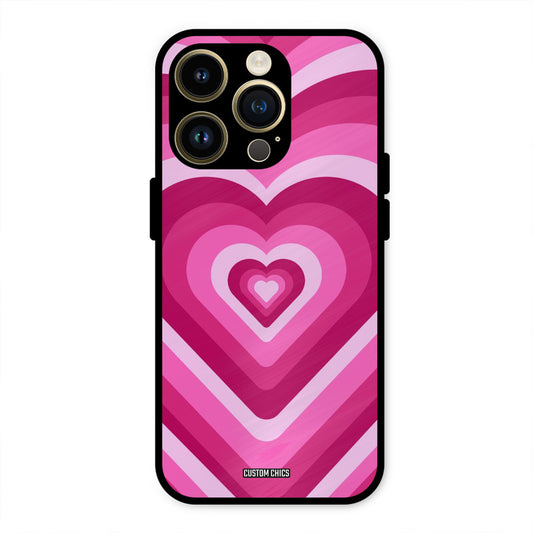 Red Pink Heart iPhone 14 Pro Max Mobile Back Cover - Aesthetic PrintShield Case