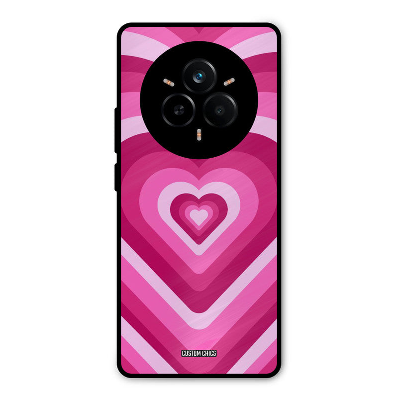 Red Pink Heart Realme 14 Pro Mobile Back Cover - Aesthetic PrintShield Case