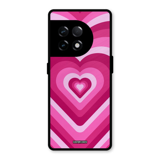 Red Pink Heart OnePlus 11R Mobile Back Cover - Aesthetic PrintShield Case