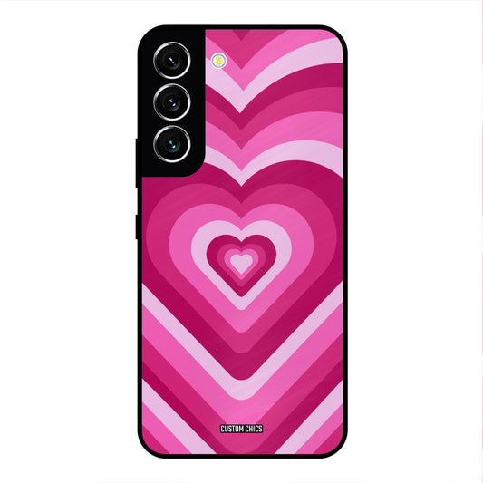 Red Pink Heart Samsung Galaxy S22 Mobile Back Cover - Aesthetic PrintShield Case