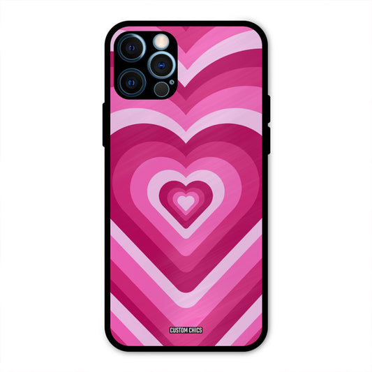 Red Pink Heart IPhone 12 Pro Mobile Back Cover - Aesthetic PrintShield Case