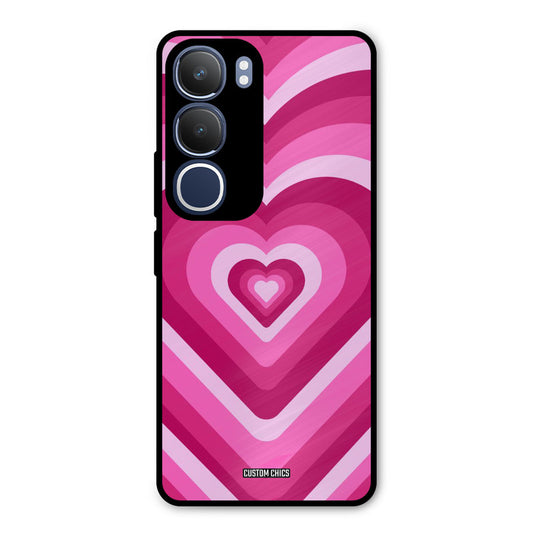 Red Pink Heart Vivo Y29 Mobile Back Cover - Aesthetic PrintShield Case