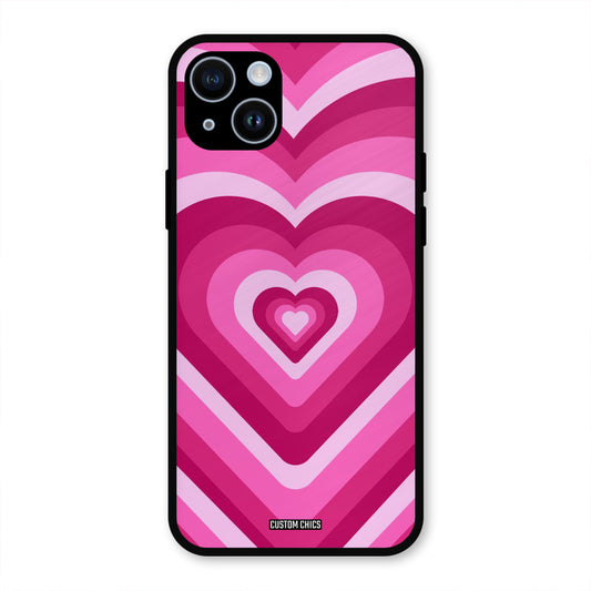 Red Pink Heart iPhone 14 Mobile Back Cover - Aesthetic PrintShield Case