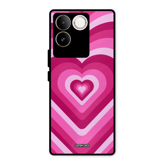 Red Pink Heart iQOO Z7 Pro Mobile Back Cover - Aesthetic PrintShield Case