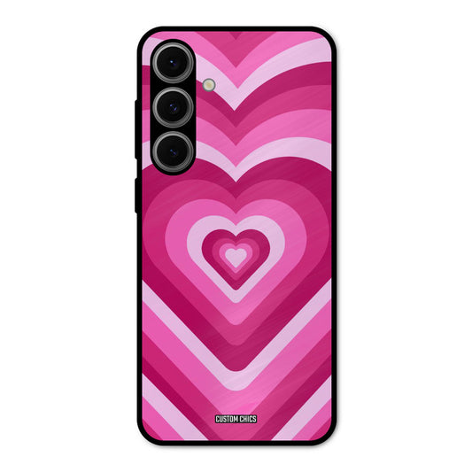 Red Pink Heart Samsung Galaxy S24 FE Mobile Back Cover - Aesthetic PrintShield Case