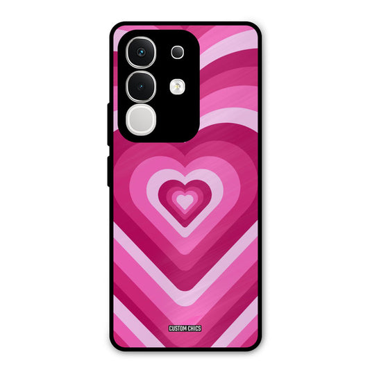 Red Pink Heart Vivo T4x Mobile Back Cover - Aesthetic PrintShield Case