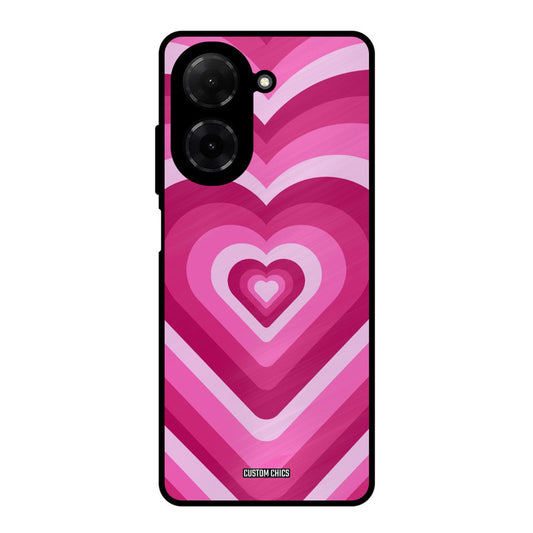 Red Pink Heart Poco C71 Mobile Back Cover - Aesthetic PrintShield Case