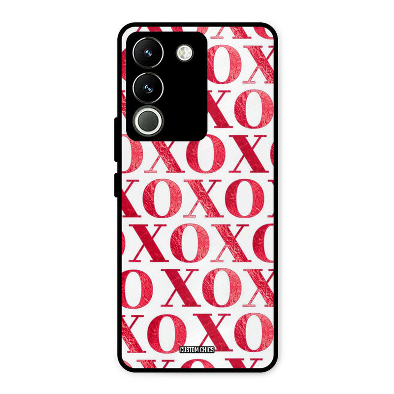 Red XOXO Vivo Y200 Mobile Back Cover - Cute PrintShield Case