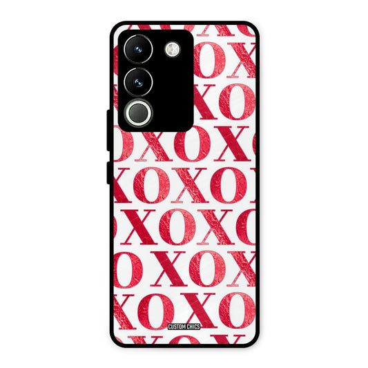 Red XOXO Vivo Y200 Mobile Back Cover - Cute PrintShield Case
