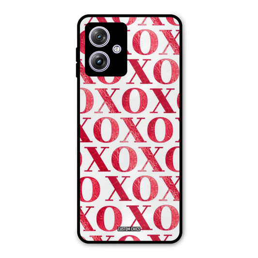 Red XOXO Moto G54 Mobile Back Cover - Cute PrintShield Case