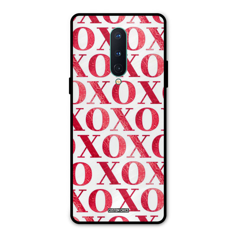 Red XOXO Oneplus 8 Mobile Back Cover - Cute PrintShield Case
