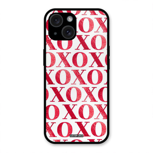 Red XOXO iPhone 15 Mobile Back Cover - Cute PrintShield Case