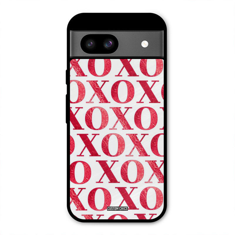 Red XOXO Google Pixel 8a Mobile Back Cover - Cute PrintShield Case