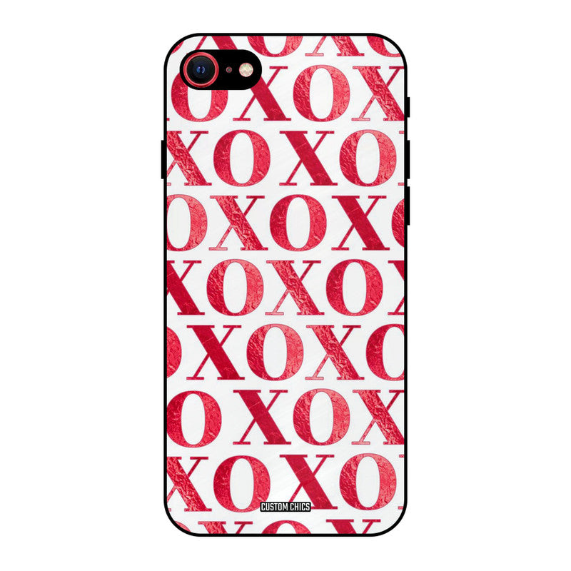 Red XOXO iPhone SE 2020 Mobile Back Cover - Cute PrintShield Case