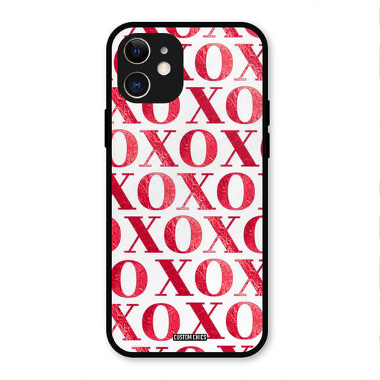 Red XOXO iPhone 12 Mobile Back Cover - Cute PrintShield Case