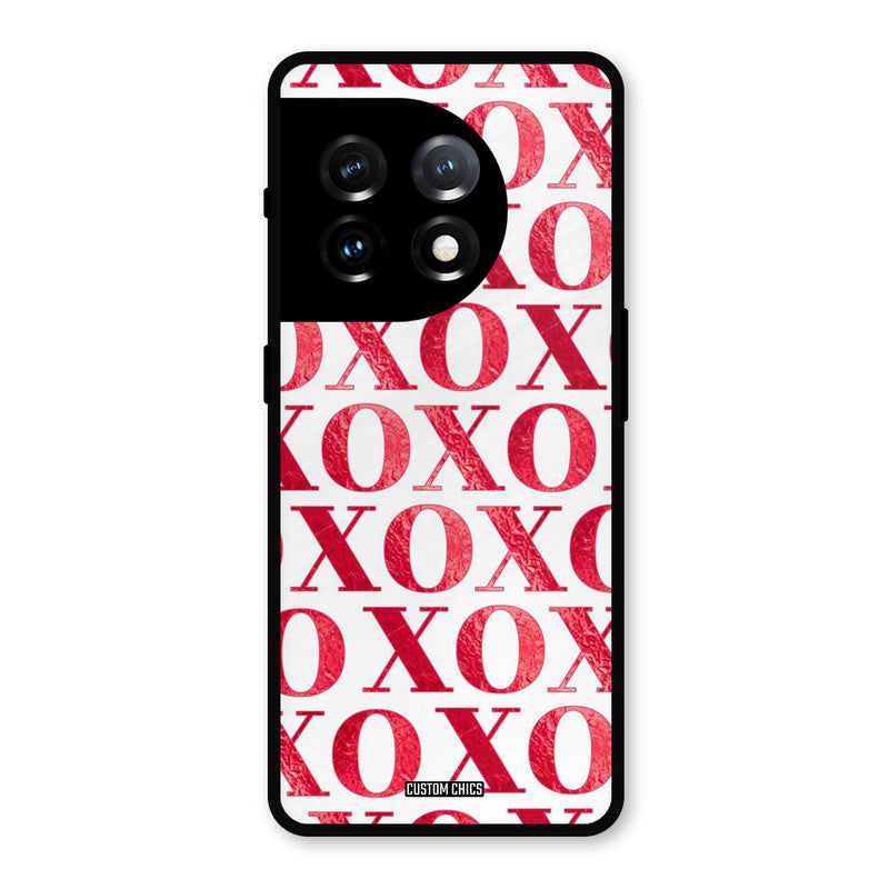 Red XOXO OnePlus 11 Mobile Back Cover - Cute PrintShield Case