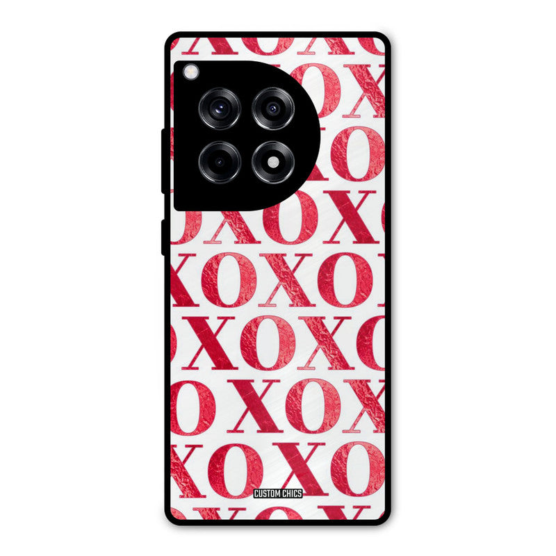Red XOXO OnePlus 12R Mobile Back Cover - Cute PrintShield Case