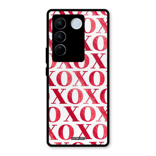 Red XOXO Vivo V27 Pro Mobile Back Cover - Cute PrintShield Case