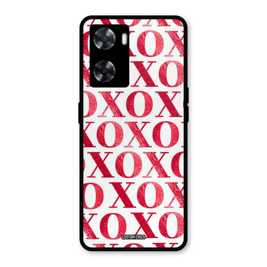 Red XOXO Oppo A57 2022 Mobile Back Cover - Cute PrintShield Case