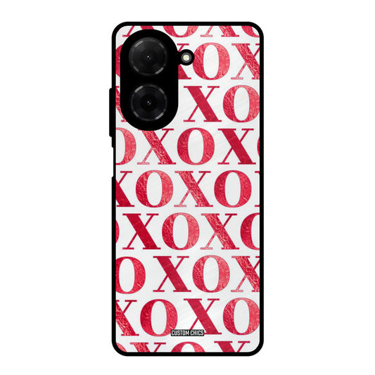 Red XOXO Poco C71 Mobile Back Cover - Cute PrintShield Case