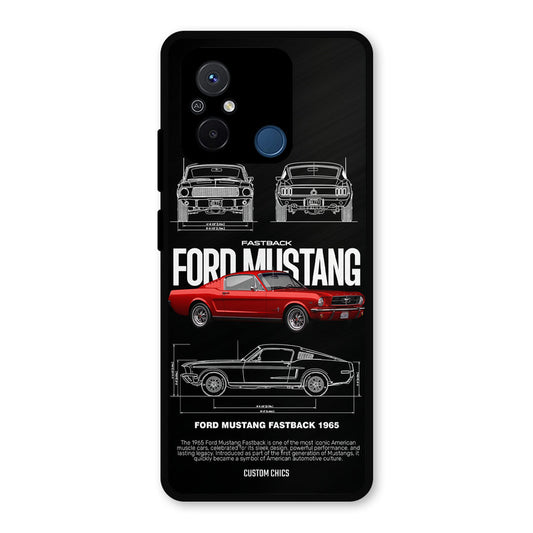 Retro Mustang Redmi 12c Mobile Back Cover - Car&Bike PrintShield Case