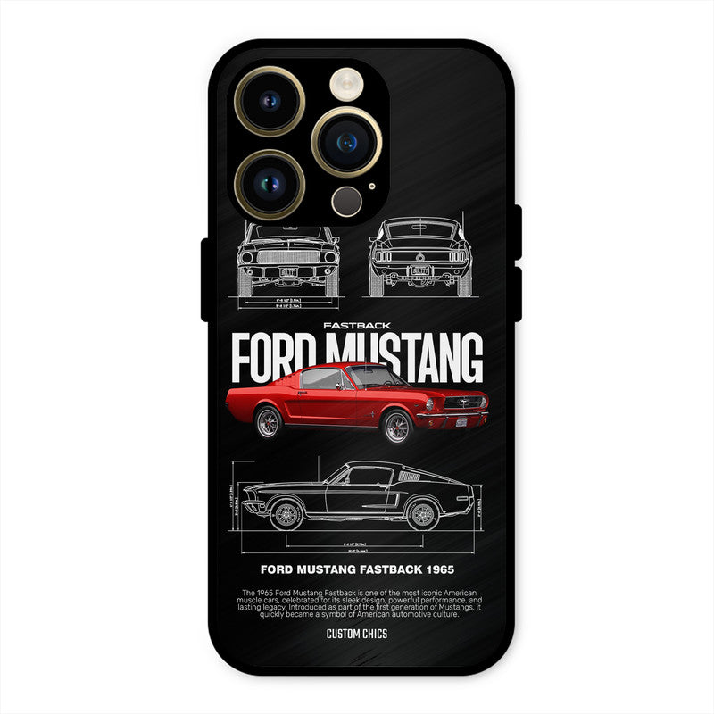 Retro Mustang iPhone 14 Pro Mobile Back Cover - Car&Bike PrintShield Case