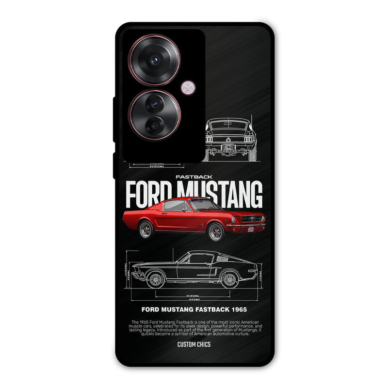 Retro Mustang Oppo F25 Pro Mobile Back Cover - Car&Bike PrintShield Case