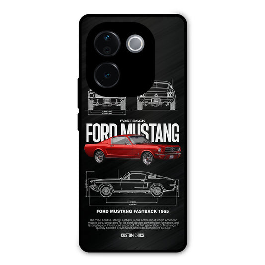 Retro Mustang Vivo T3 Pro Mobile Back Cover - Car&Bike PrintShield Case