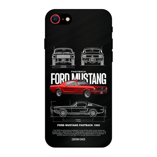 Retro Mustang iPhone SE 2020 Mobile Back Cover - Car&Bike PrintShield Case