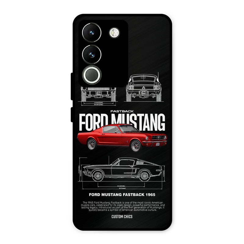 Retro Mustang Vivo Y200 Mobile Back Cover - Car&Bike PrintShield Case