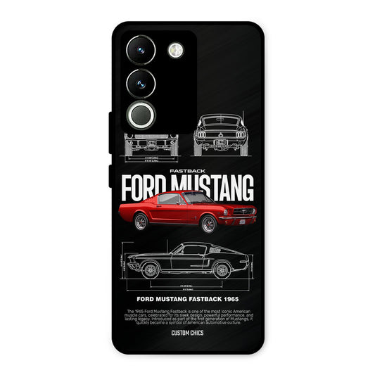 Retro Mustang Vivo Y200 Mobile Back Cover - Car&Bike PrintShield Case