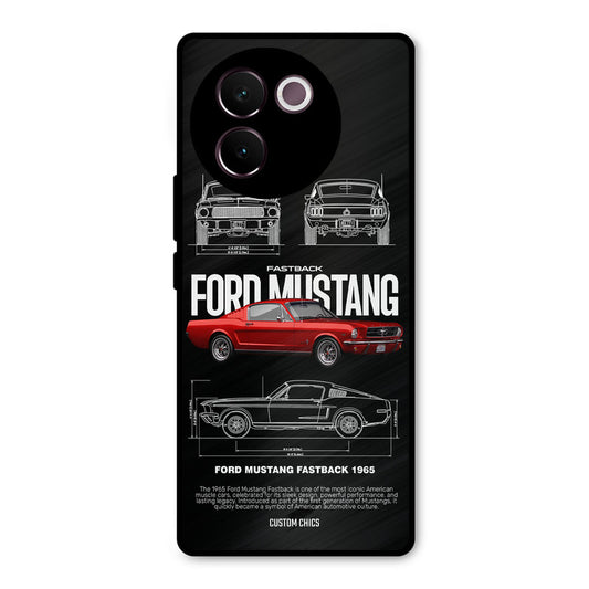 Retro Mustang Vivo V30e Mobile Back Cover - Car&Bike PrintShield Case