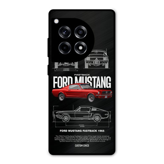 Retro Mustang OnePlus 12R Mobile Back Cover - Car&Bike PrintShield Case