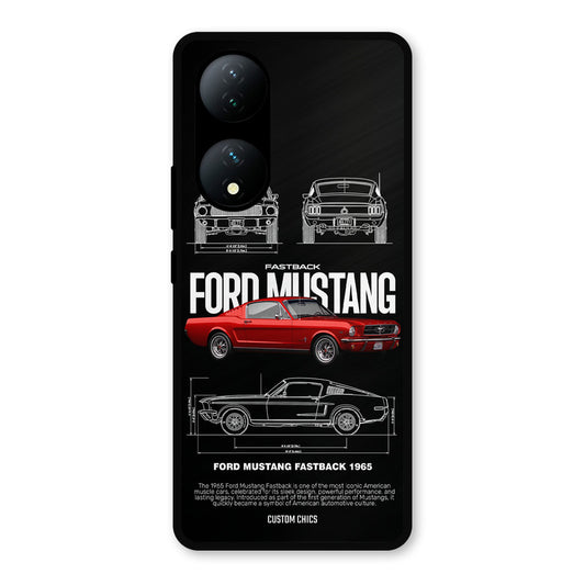 Retro Mustang Vivo Y100 Mobile Back Cover - Car&Bike PrintShield Case