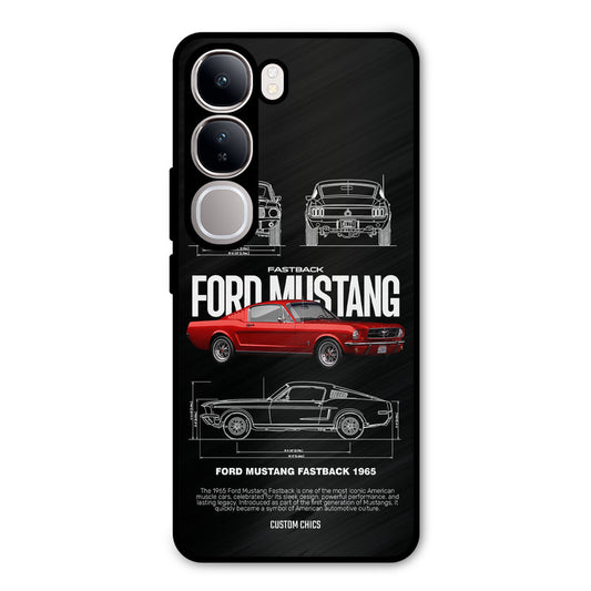 Retro Mustang Vivo Y300 Mobile Back Cover - Car&Bike PrintShield Case