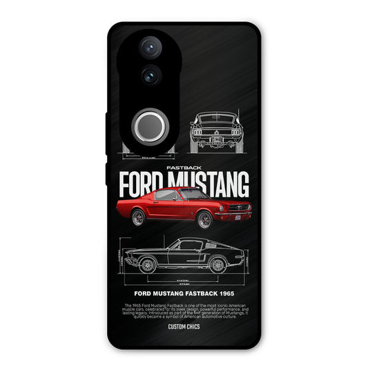 Retro Mustang Vivo V50 Mobile Back Cover - Car&Bike PrintShield Case