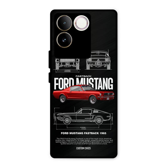 Retro Mustang Vivo T2 Pro Mobile Back Cover - Car&Bike PrintShield Case