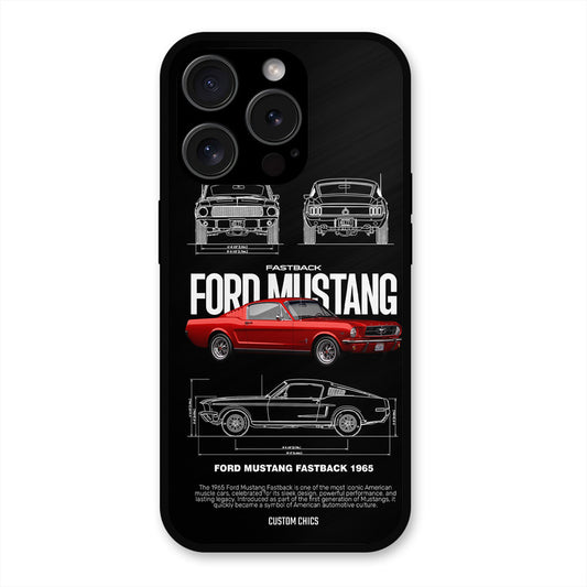 Retro Mustang iPhone 15 Pro Mobile Back Cover - Car&Bike PrintShield Case