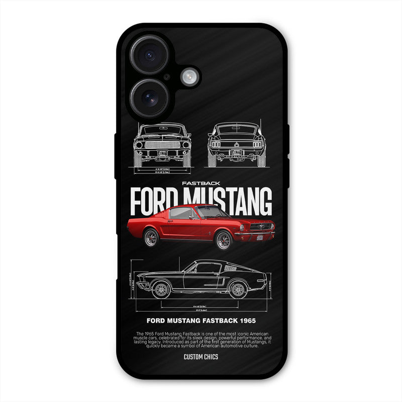 Retro Mustang iPhone 16 Plus Mobile Back Cover - Car&Bike PrintShield Case