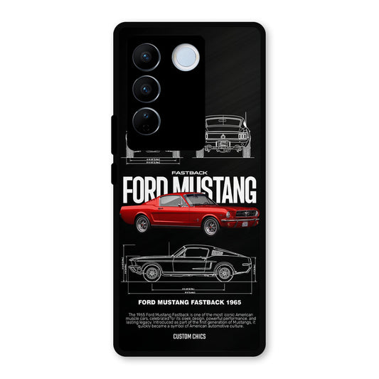 Retro Mustang Vivo V27 Pro Mobile Back Cover - Car&Bike PrintShield Case