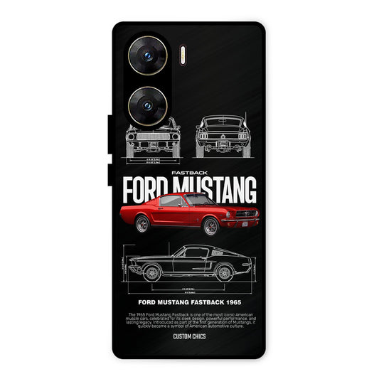 Retro Mustang Vivo V29e Mobile Back Cover - Car&Bike PrintShield Case