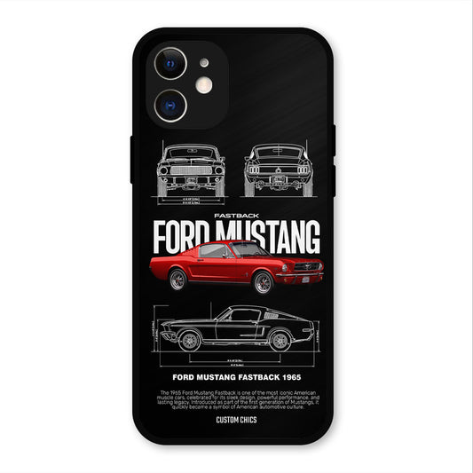 Retro Mustang iPhone 12 Mobile Back Cover - Car&Bike PrintShield Case